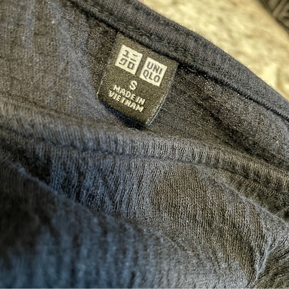 Uniqlo Black Peasant Blouse Crop Top Women’s Small - Picture 5 of 8